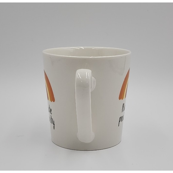 Exclusive ORLY MAISON  Mug – "Radiate Positivity" Beige Glazed with Rainbow - Picture 2 of 5